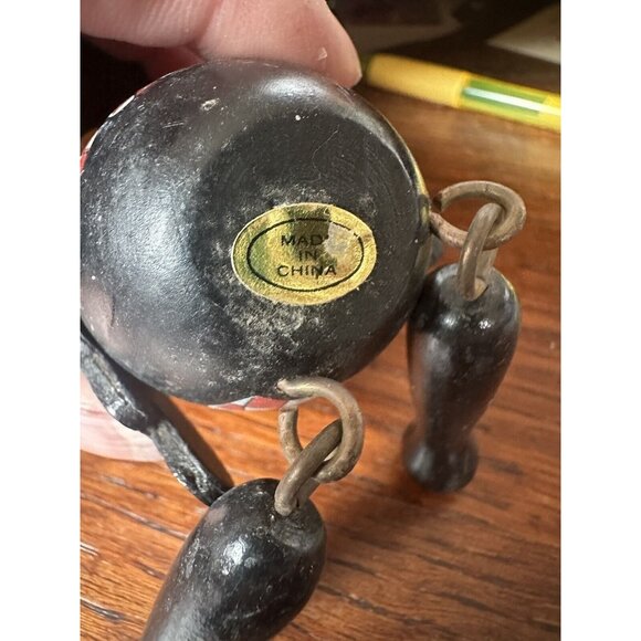 Vintage Wooden Crow Blackbird Shelf Sitters w/ Straw Hat set of 2 Terrys Village - Picture 4 of 8